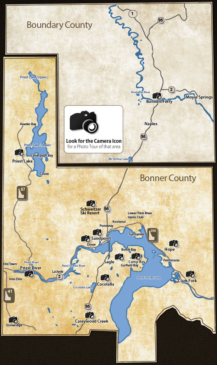 Bonner County and Boundary County Map